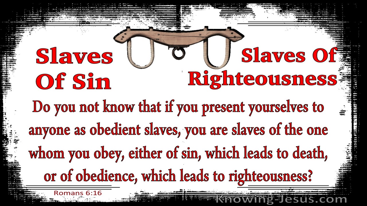 Romans 6:16 Slaves of Sin Or Righteousness (red)